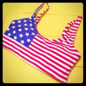 Xhilaration American Flag Bikini Top- S